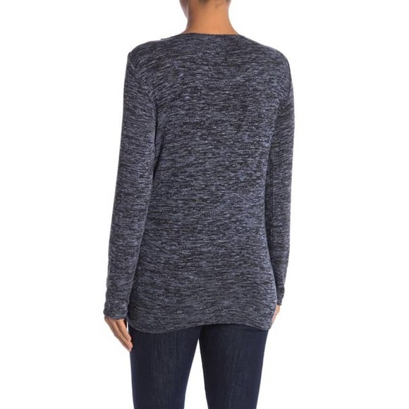 Max Studio NWT Space Dye Tie Hem Sweater Blue XL - Picture 3 of 15